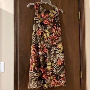 Fall leaves patterned A-line dress